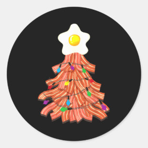 Bacon Christmas Tree Egg Top Shirt _ Funny Rk Love Classic Round Sticker