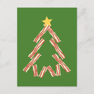Bacon Christmas Tree Holiday Postcard