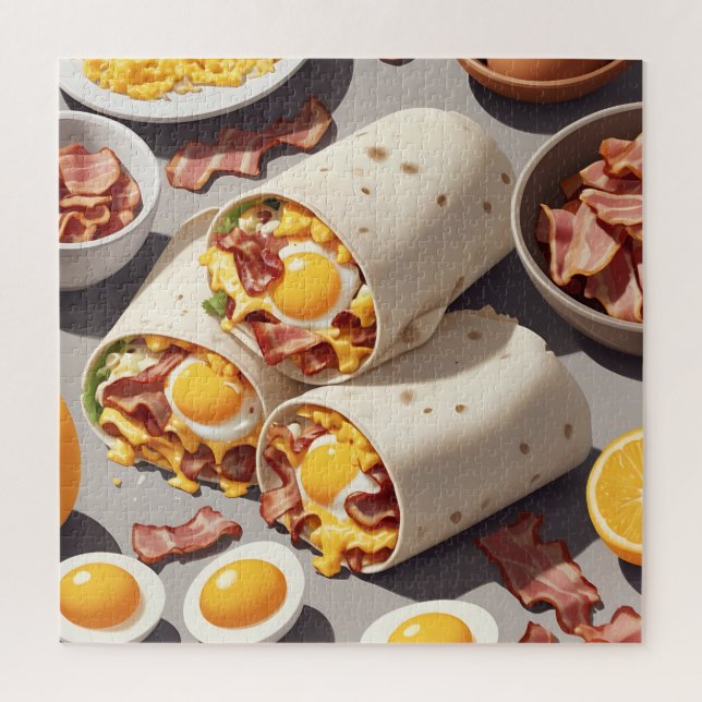 Bacon Egg Cheese Breakfast Wrap Jigsaw Puzzle (Vertical)
