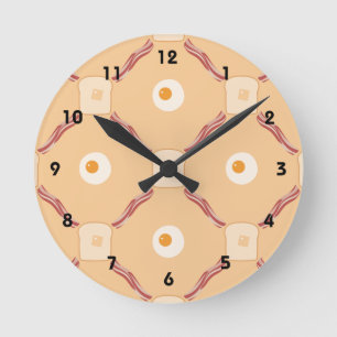 Bacon, Eggs and Toast Round Clock