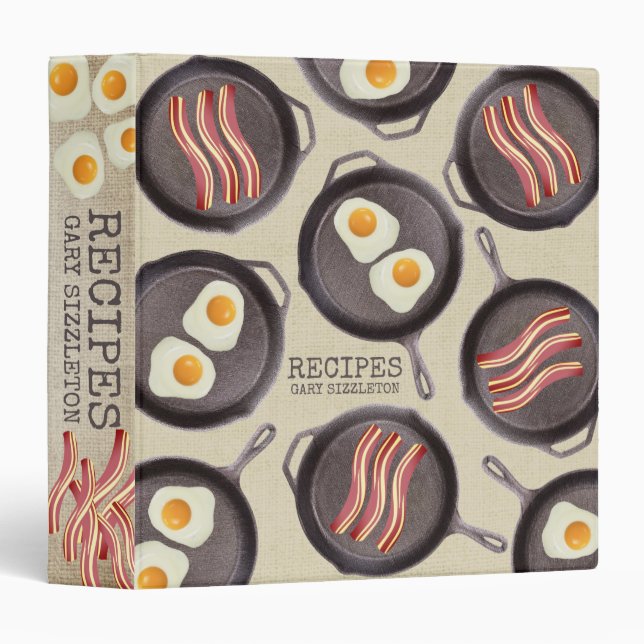 Bacon eggs breakfast cooking cookbook recipe binder (Front/Spine)