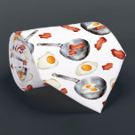 Bacon & Eggs Breakfast Food Pattern Tie<br><div class="desc">A hand drawn illustration of bacon and eggs in a frying pan. An ideal kitchen decor design or personalized gift for anyone who loves breakfast,  food,  bacons and eggs,  home cooks and chefs. A perfect bacon and eggs themed design for anyone who loves hand drawn food illustrations.</div>