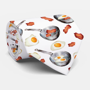 Bacon & Eggs Breakfast Food Pattern Tie