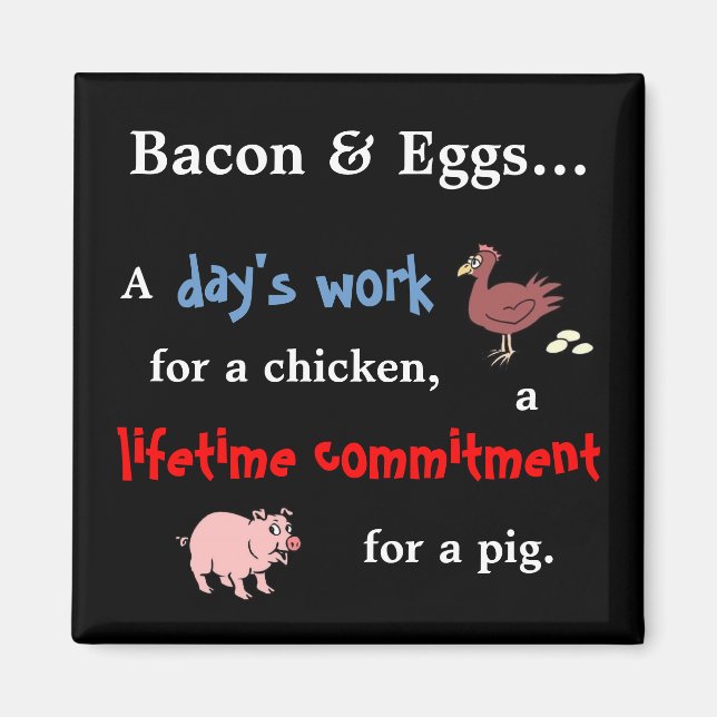 Bacon & Eggs Quote Magnet (Front)
