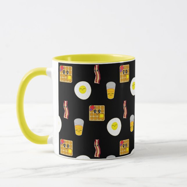 Bacon, Eggs, Waffles and Orange Juice Mug (Left)