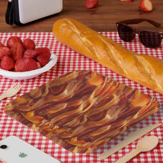 Bacon Field Yummy Pattern Decor Paper Plate (Picnic)