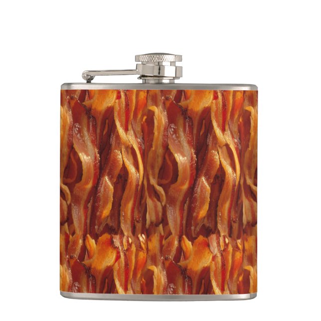 Bacon Field Yummy Pattern Hip Flask (Front)