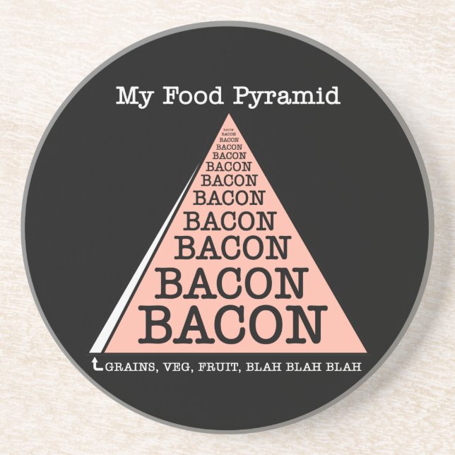 Bacon Food Pyramid Coaster (Front)