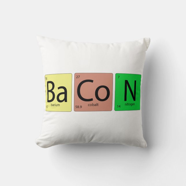 Bacon Geek Throw Pillow (Front)