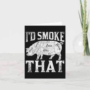 Bacon Grilling Bbq Chef Funny Smoked Meat Smoking  Card