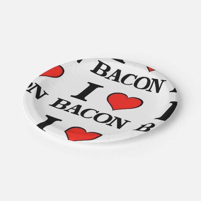 Bacon Heart Paper Plate (Angled)