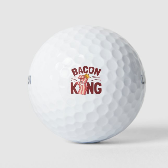 Bacon King Meat Lover Gifts for Men Boy Golf Balls (Front)