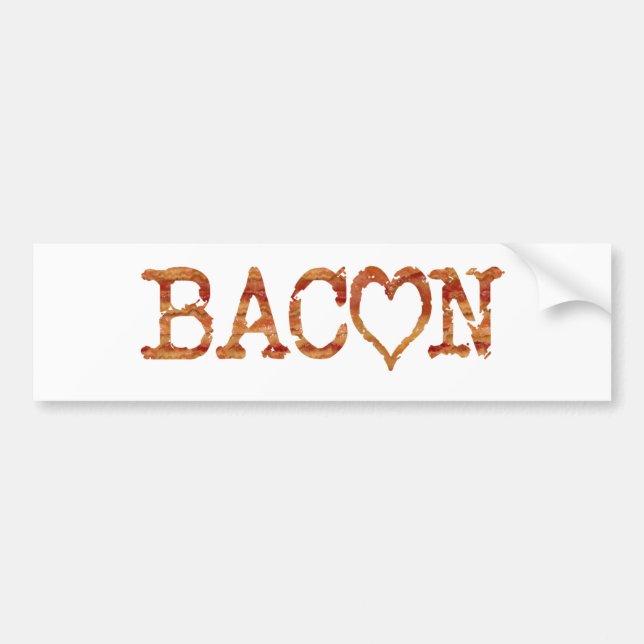 Bacon LOVE Bumper Sticker (Front)