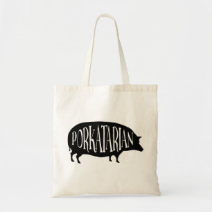 Bacon Lover - Porkatarian - Funny Vintage Pig Tote Bag