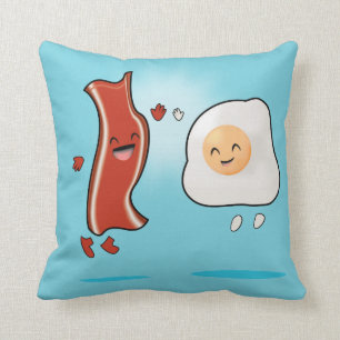 Bacon Loves Eggs Throw Pillow