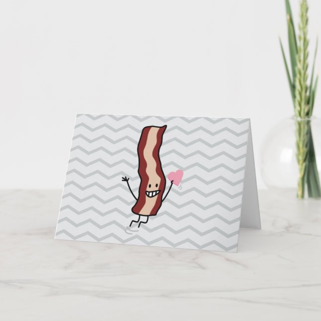 Bacon Loves You Valentine! Holiday Card (Front)