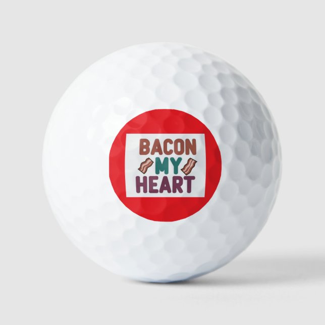 Bacon My Heart Golf Ball (Front)