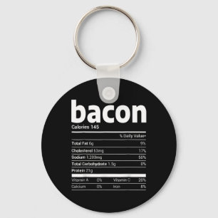 Bacon Nutrition Facts Family Matching Christmas Co Keychain