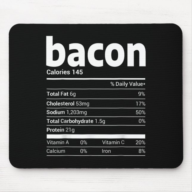 bacon Nutrition Facts Family Matching Christmas Co Mouse Pad (Front)