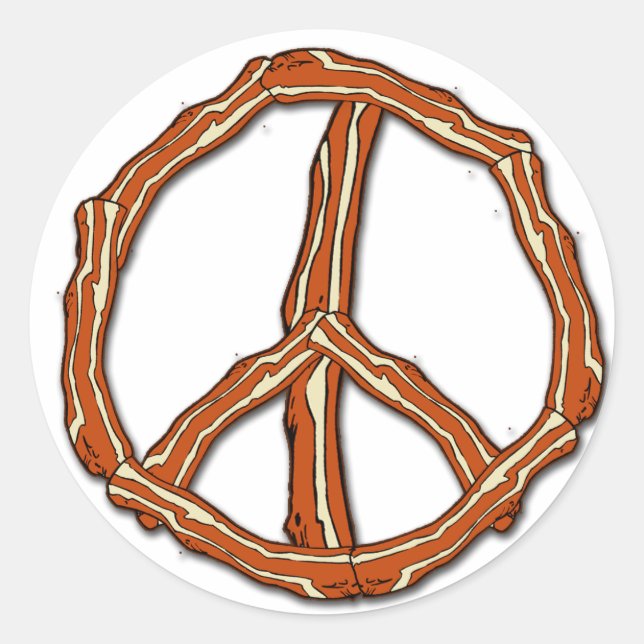 Bacon Peace Sign T-shirts, Hoodies, Gifts Classic Round Sticker (Front)