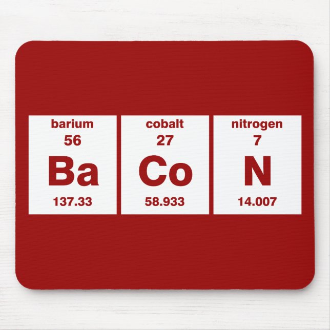Bacon - periodic table of the elements mouse pad (Front)