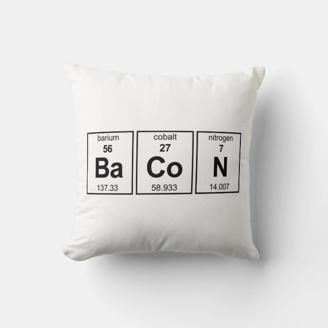 BaCoN Periodic Table Throw Pillow (Front)