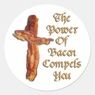 Bacon Power Classic Round Sticker