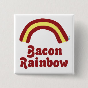 Bacon Rainbow 2 Inch Square Button