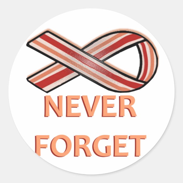 Bacon Ribbon Classic Round Sticker (Front)