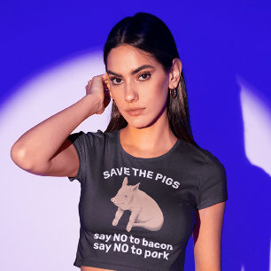 BACON SAY NO - SAVE THE PIGS T-SHIRTS 
