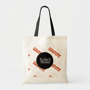 Bacon Strips Fun Foodie Custom Library Books Tote Bag