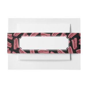 Bacon Strips Pattern Invitation Belly Band