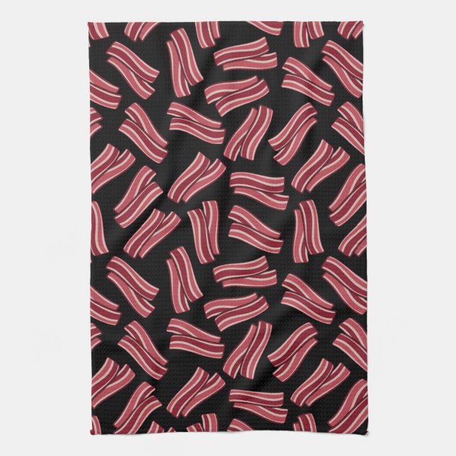 Bacon Strips Pattern Kitchen Towel (Vertical)