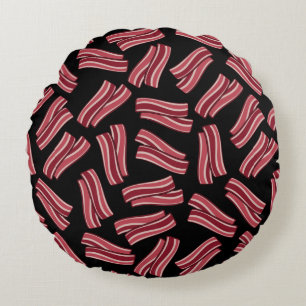 Bacon Strips Pattern Round Pillow