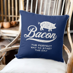Bacon The Perfect Way to Start the Day Carnivore Throw Pillow