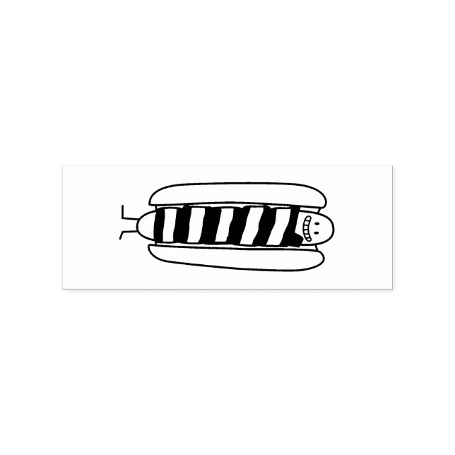 Bacon Wrapped Hot Dog Hotdog Wiener Bacon-wrapped Rubber Stamp (Imprint)