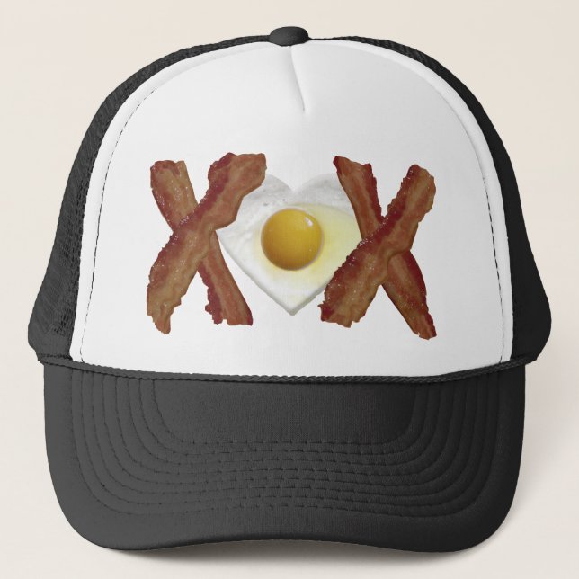 Bacon X O X LOVE Trucker Hat (Front)