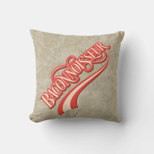 Baconnoisseur (bacon lover) throw pillow