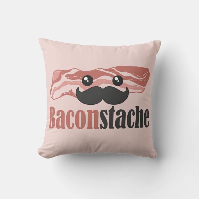 Baconstache Throw Pillow (Front)