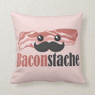Baconstache Throw Pillow