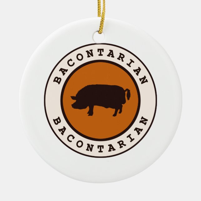 Bacontarian Ceramic Ornament (Front)