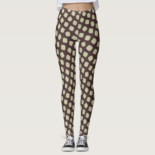 Bacteria Beige Brown Minimal Pattern Leggings