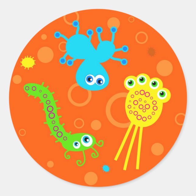 Bacteria Classic Round Sticker (Front)