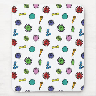 Bacteria, germs and viruses pattern mouse pad