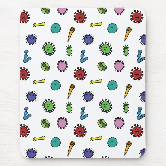 Bacteria, germs and viruses pattern mouse pad (Front)