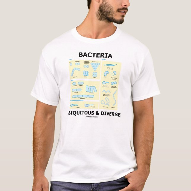 Bacteria Ubiquitous & Diverse (Microbiology T-Shirt (Front)