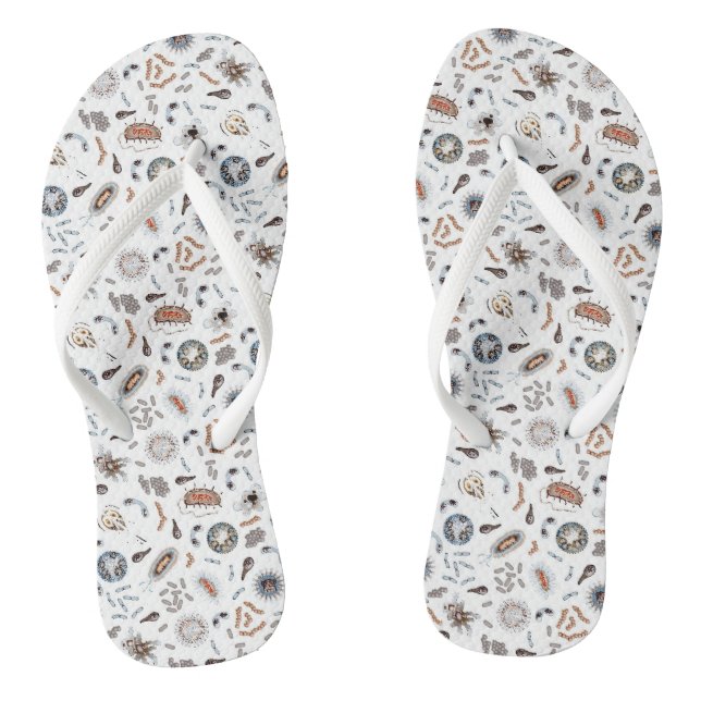 Bacteria & Virus Pattern Flip Flops (Footbed)