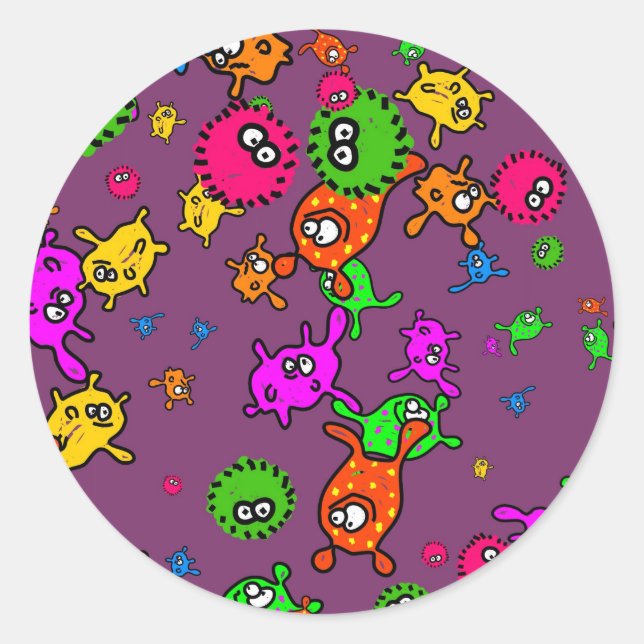 Bacteria Wallpaper Classic Round Sticker (Front)