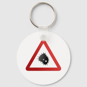 Bacteria Warning Sign Keychain