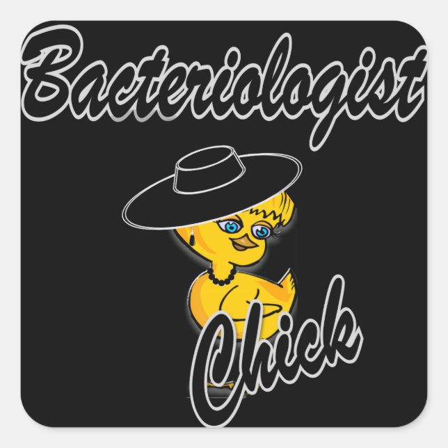 Bacteriologist Chick #4 Square Sticker (Front)